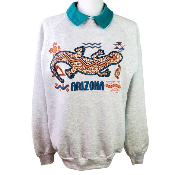 Gopher Sport VTG SZ M Arizona Graphic Sweatshirt with Collar Made USA - Picture 1 of 8